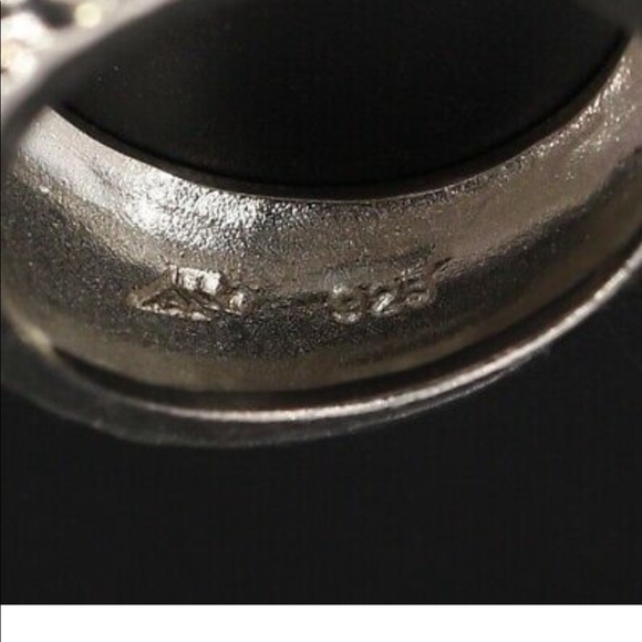 Sterling Silver - ALUMA Amethyst Hammered Tapered Band Ring Size 6.75 - 8g - Picture 5 of 5